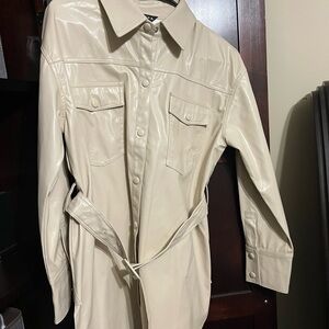 Women's Cream Belted Jacket
